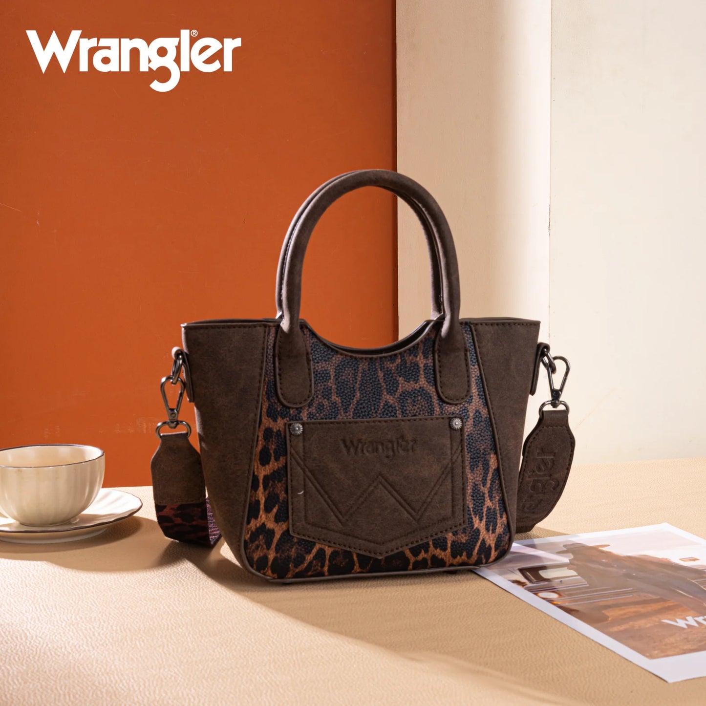 Wrangler Leopard Print Small Tote/Crossbody