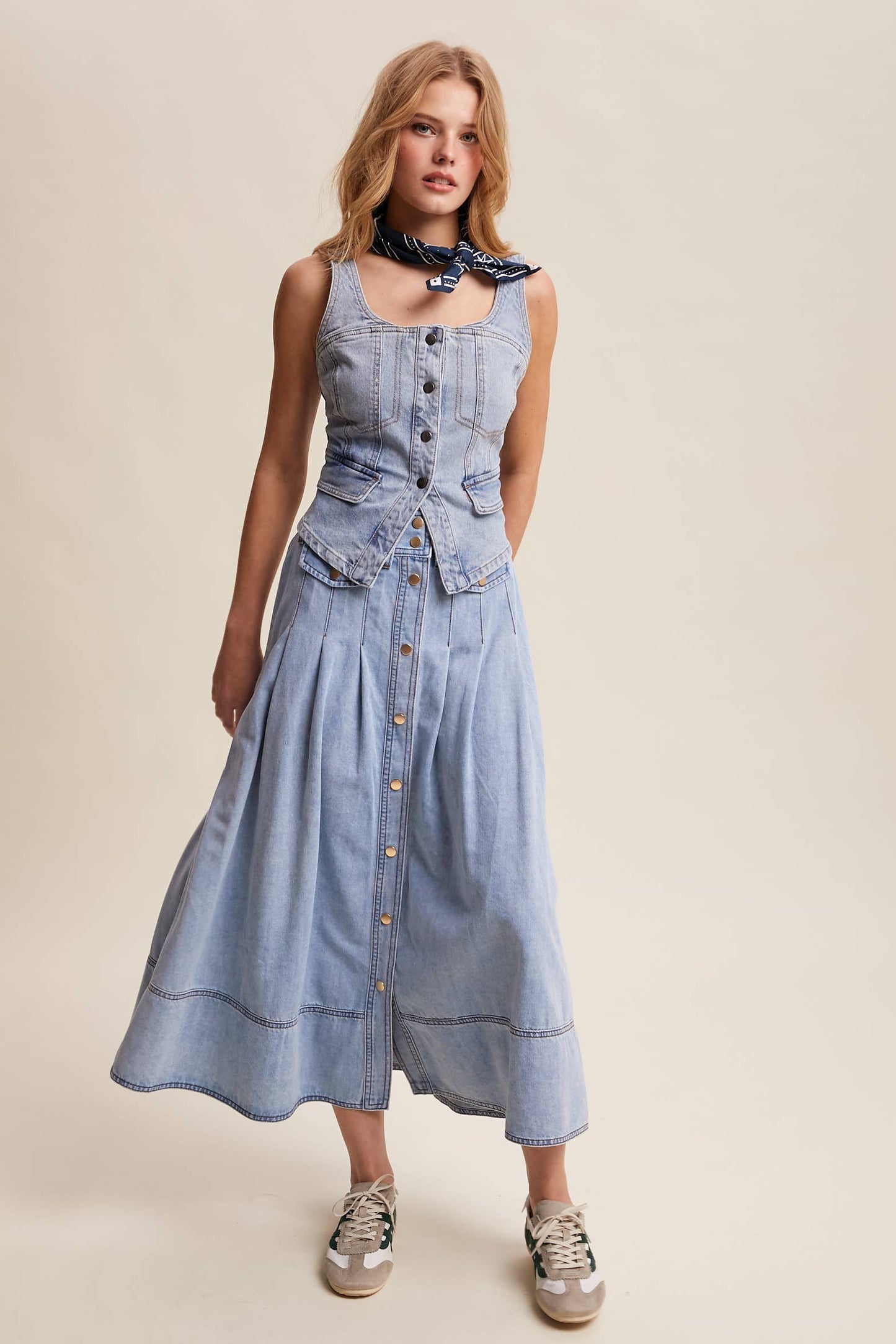 Denim Corset Vest Top
