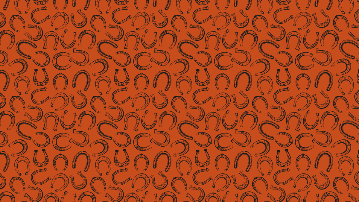 100% Silk Twilly Scarf with Horse Shoe Pattern: Red