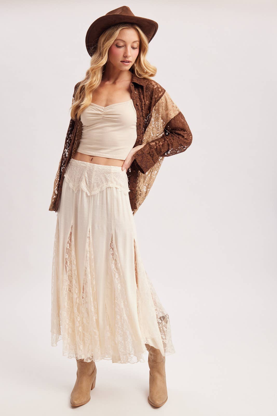 Flowy Lace Maxi Skirt