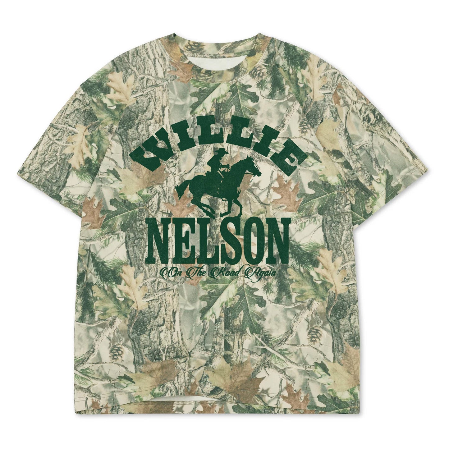 Willie Nelson Arch Horse Licensed Camo Tee: L