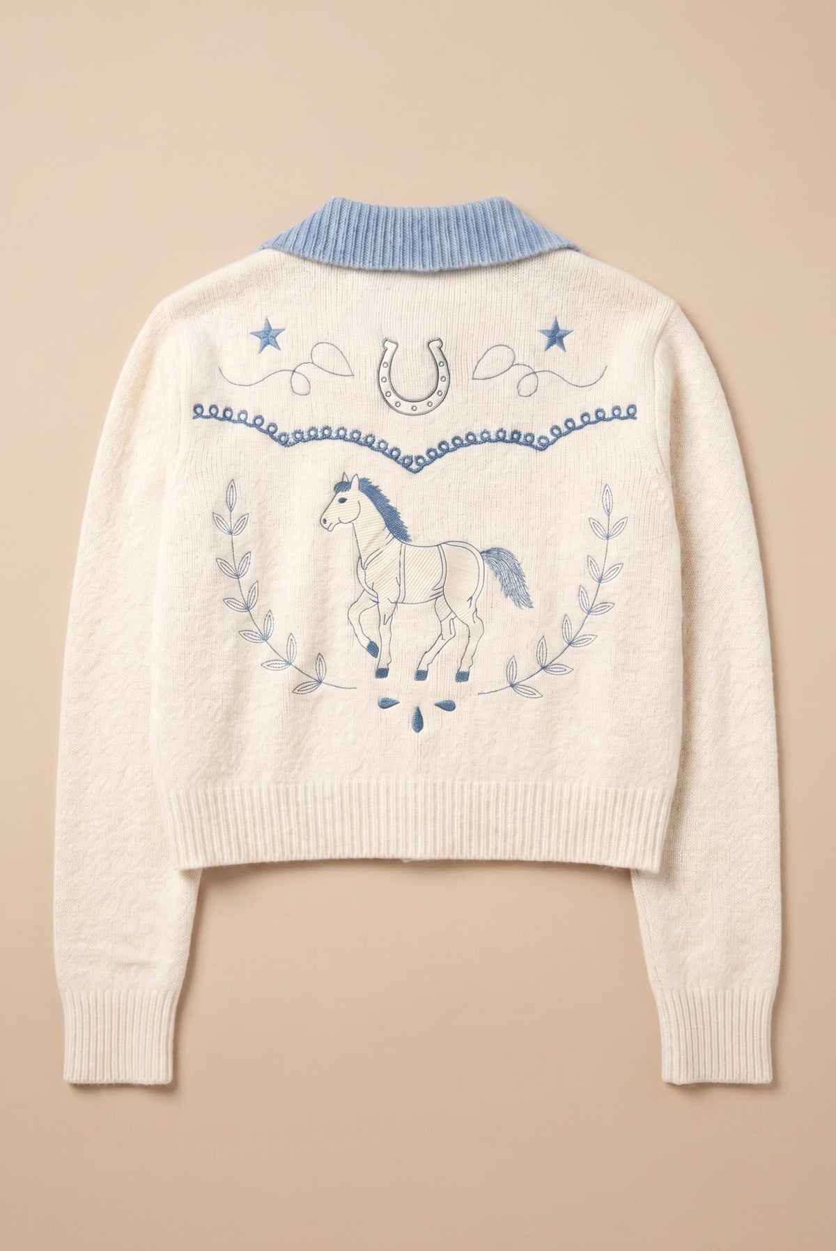 Western Boot Collar Knit Cardigan