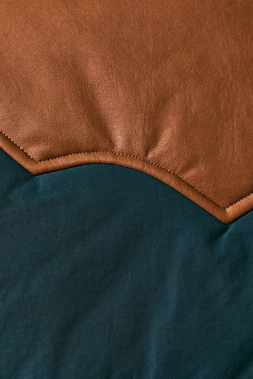 WESTERN FAUX LEATHER CONTRAST PADDED VEST