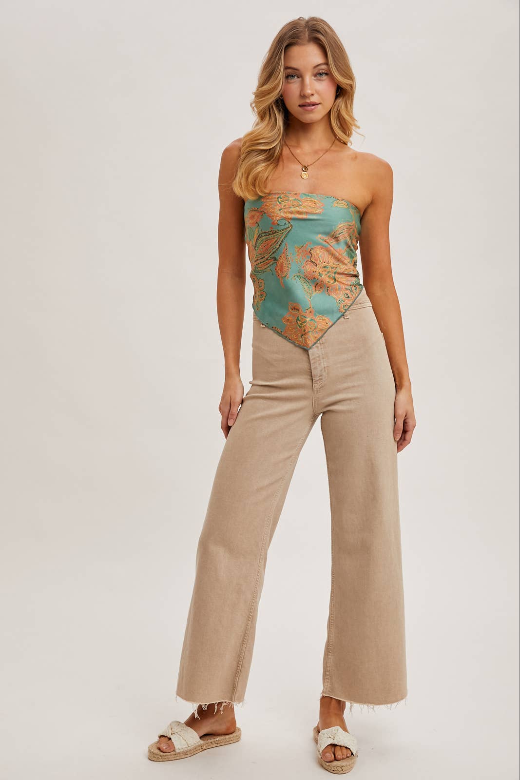 Satin Paisley Bandana Top