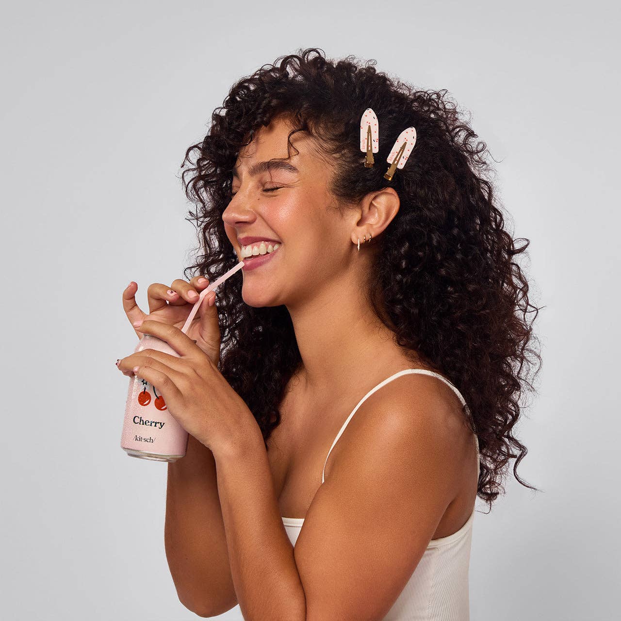 Cherry Print Creaseless Clips 4pc Set