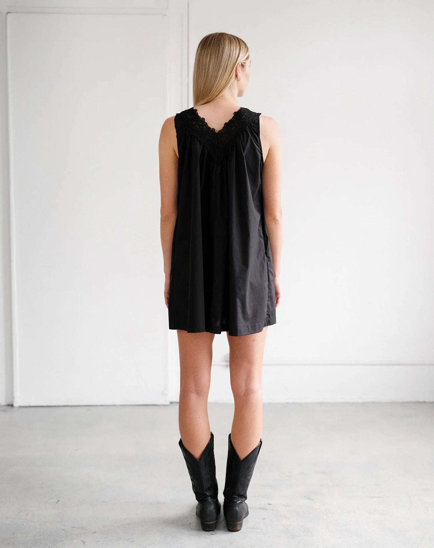 Lace Poplin Dress