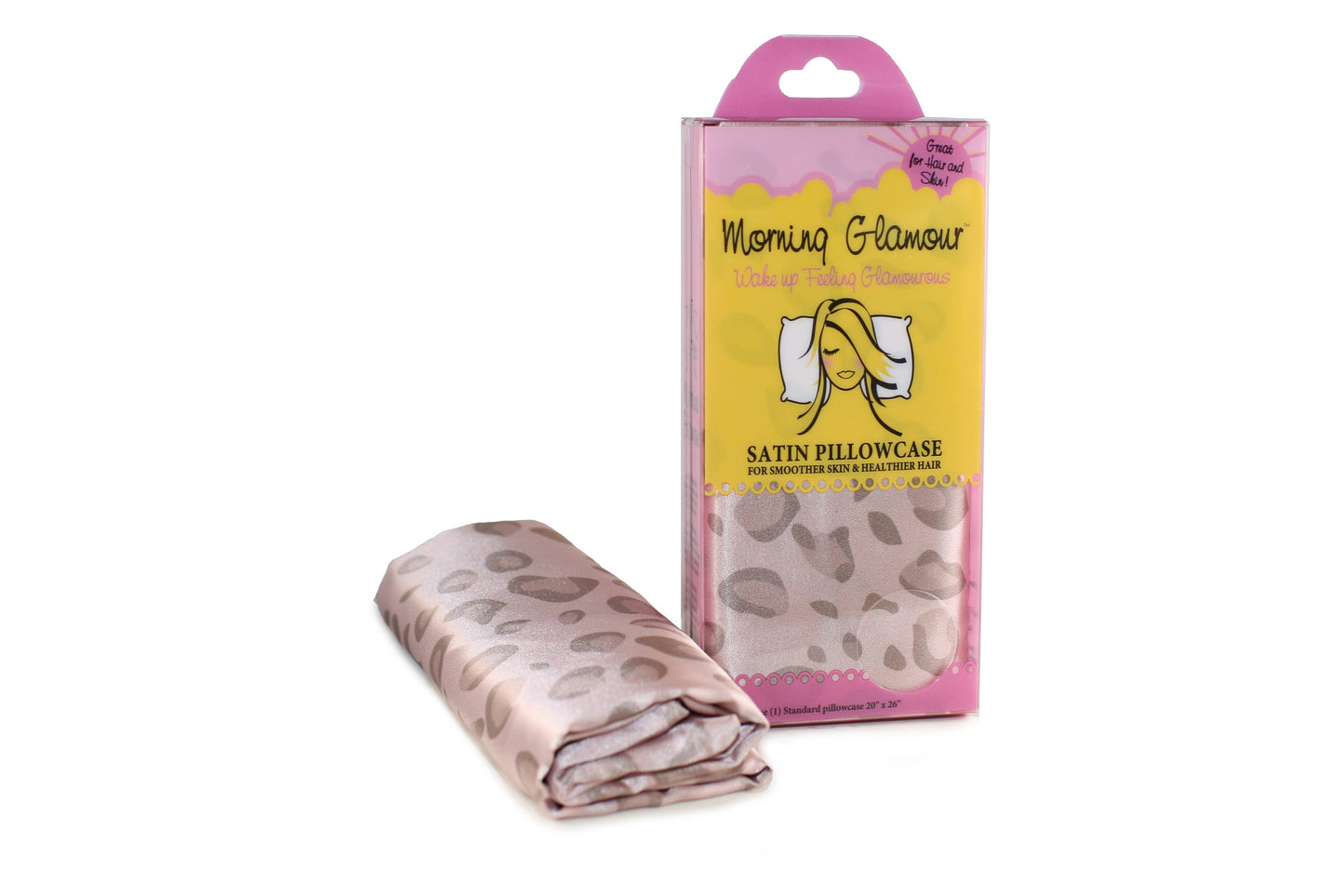 satin pillowcase- Standard/ Queen pale leopard