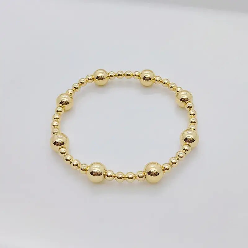 Gold Beaded Stretch Bracelet