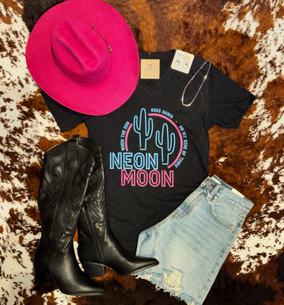 Neon Moon V-Neck Tee
