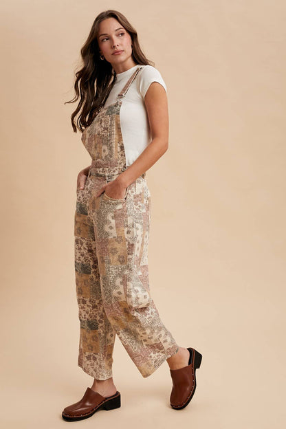 Washed Vintage Twill Denim Overall