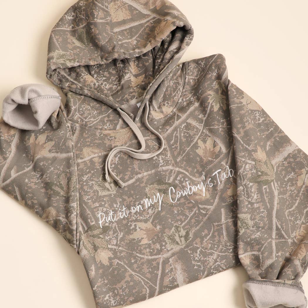 Put it on my Cowboy's Tab Embroidered Camo Hoodie Sweatshirt