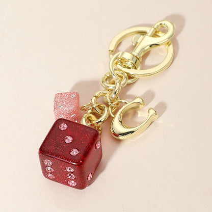 Glittered Double Dice Keychain / Bag Charm