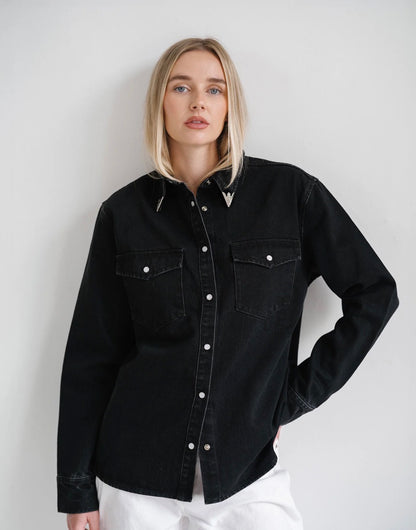 Black Jolene Denim Shirt