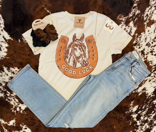 Good Luck Pony Cropped Tee