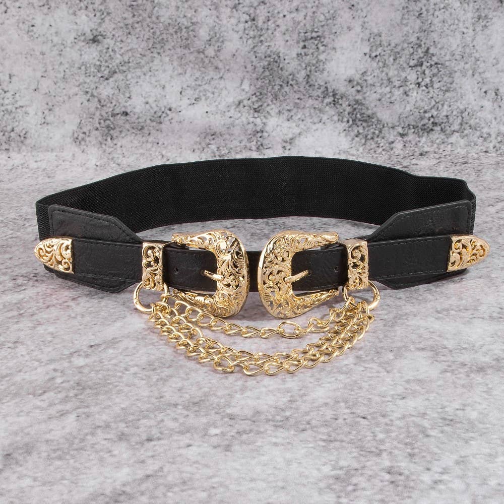 Double Buckle Chain Belt