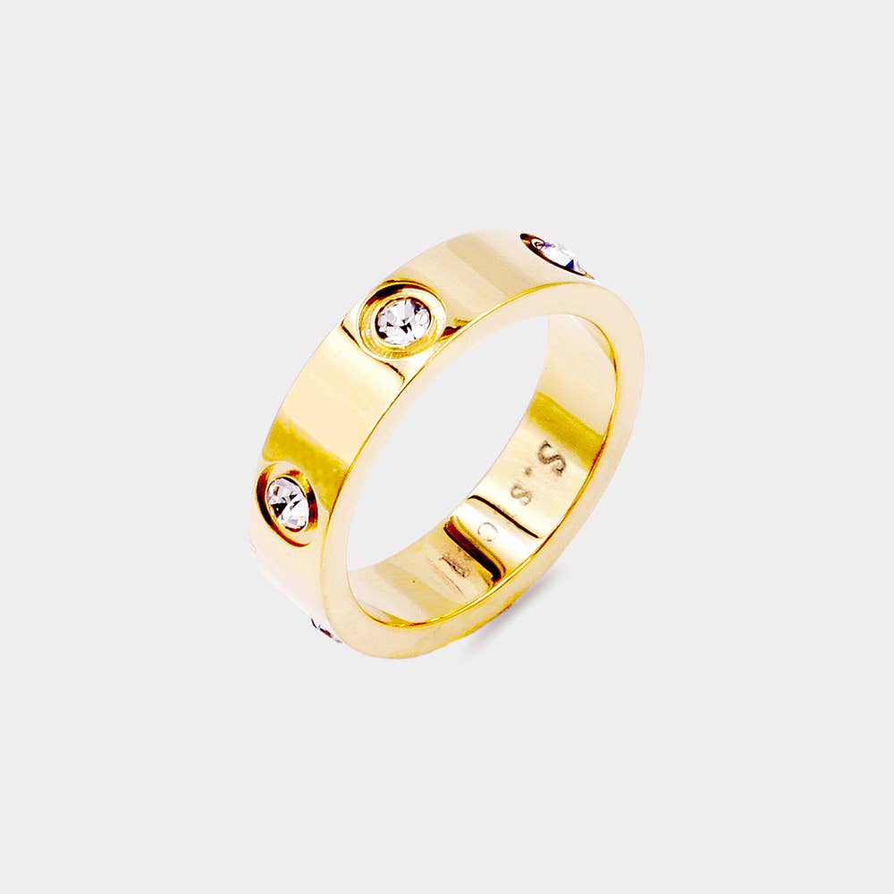 The Carter Stainless Steel Band Ring: Gold
