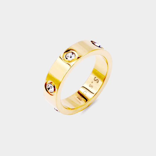 The Carter Stainless Steel Band Ring: Gold