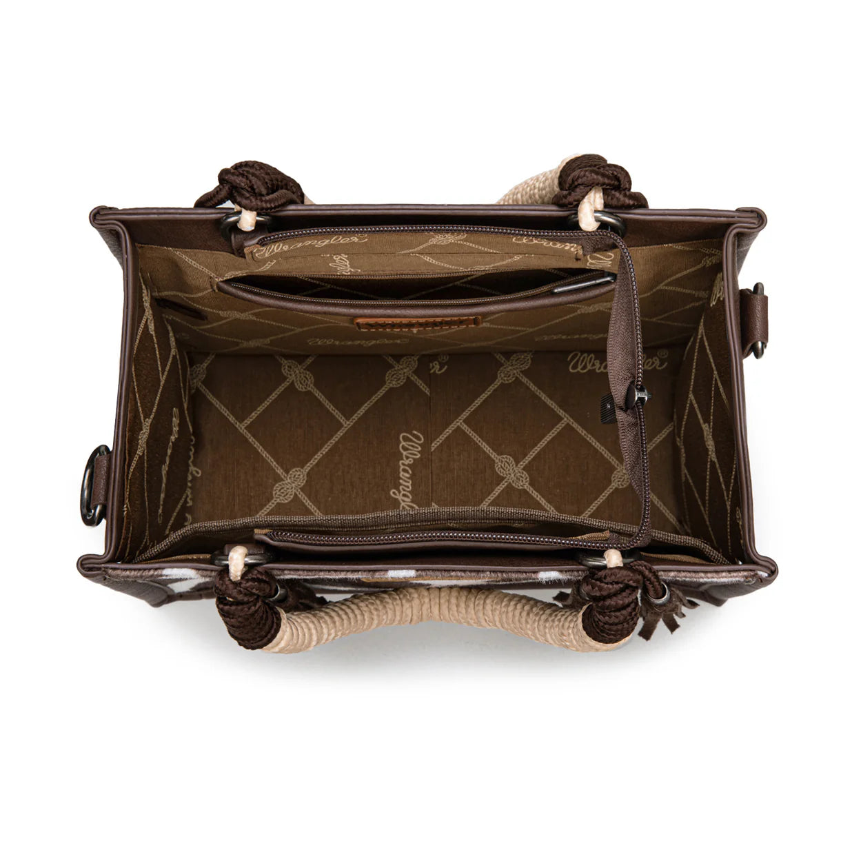 Wrangler Rope Detail Cow Print Crossbody