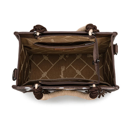 Wrangler Rope Detail Cow Print Crossbody