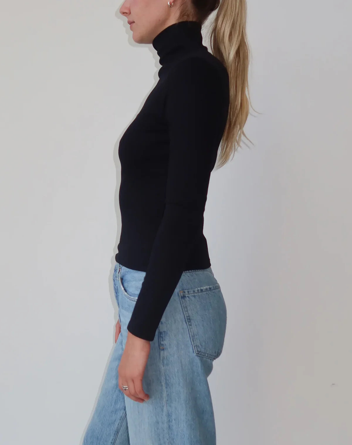 Ribbed Fitted Turtleneck Long Sleeve
