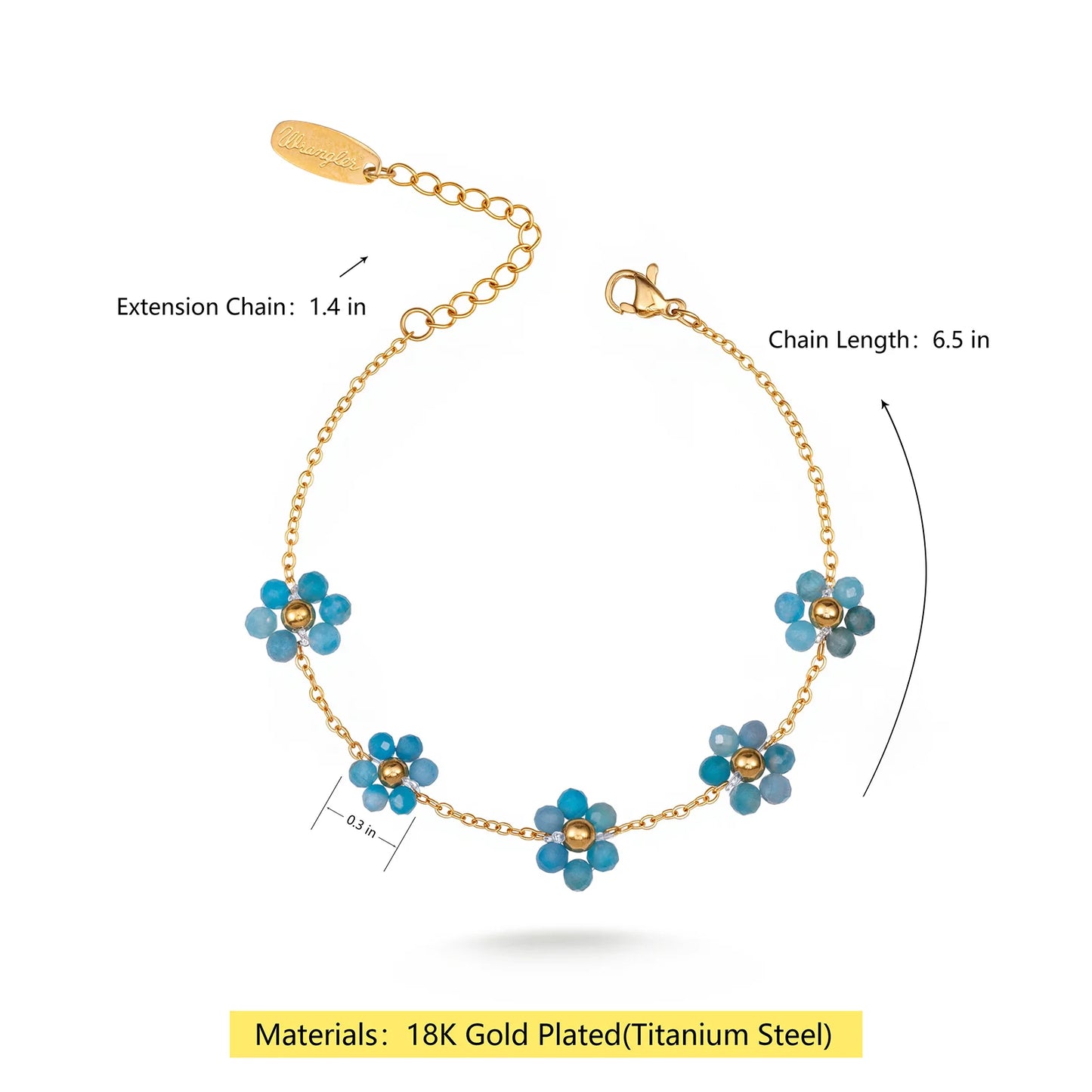 Wrangler Natural Stone Daisy Chain Bracelet