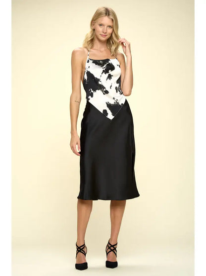 Cow Print Backless Tie Top