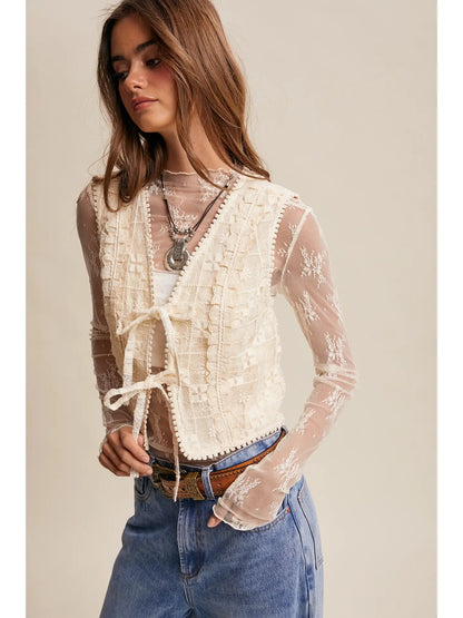 Embroidered Lace Vest