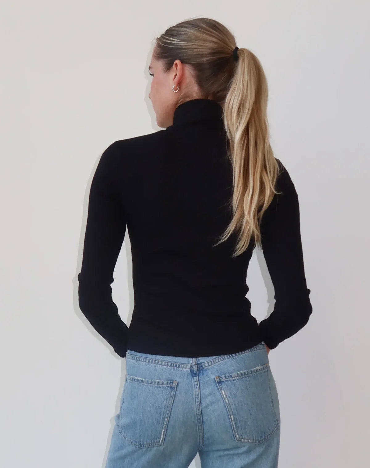Ribbed Fitted Turtleneck Long Sleeve