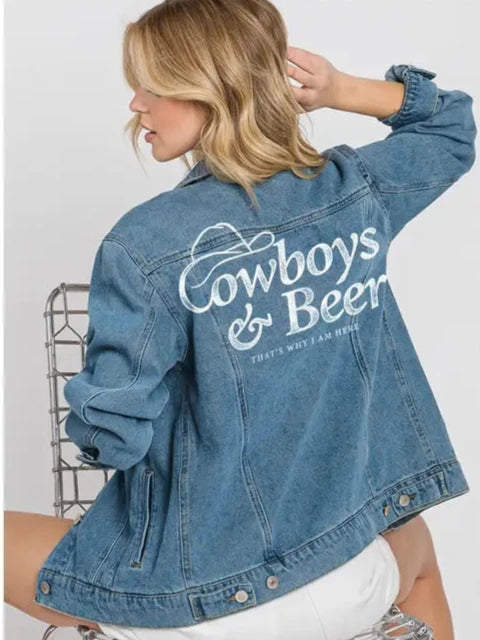 COWBOYS N BEER DENIM JACKET