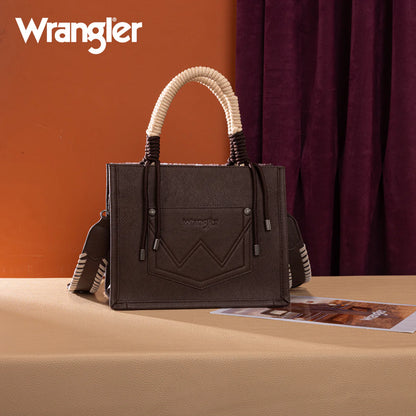 Wrangler Rope Detail Cow Print Crossbody