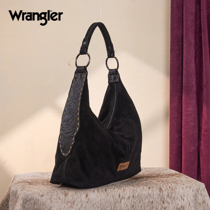 Wrangler Floral Tooled Hobo Bag with Pouch