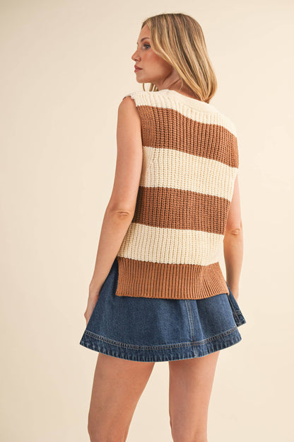 Striped Sweater Vest Top