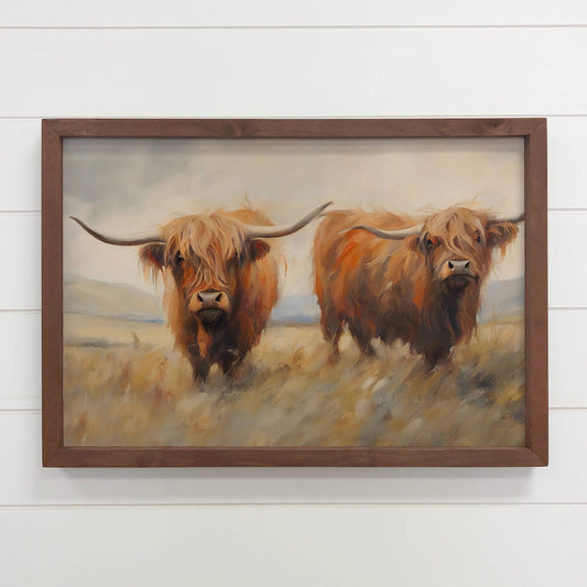 Double Highland Cows Framed Wall Art *In-Store Pickup Only