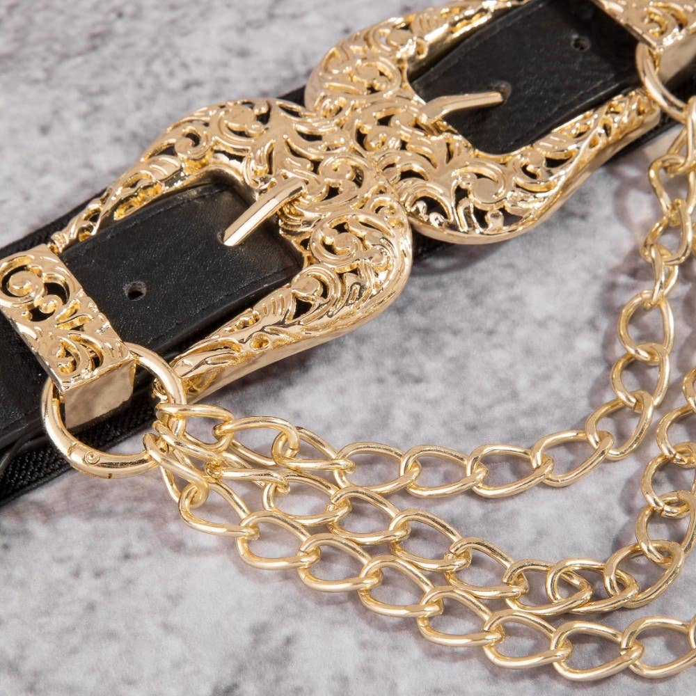 Double Buckle Chain Belt