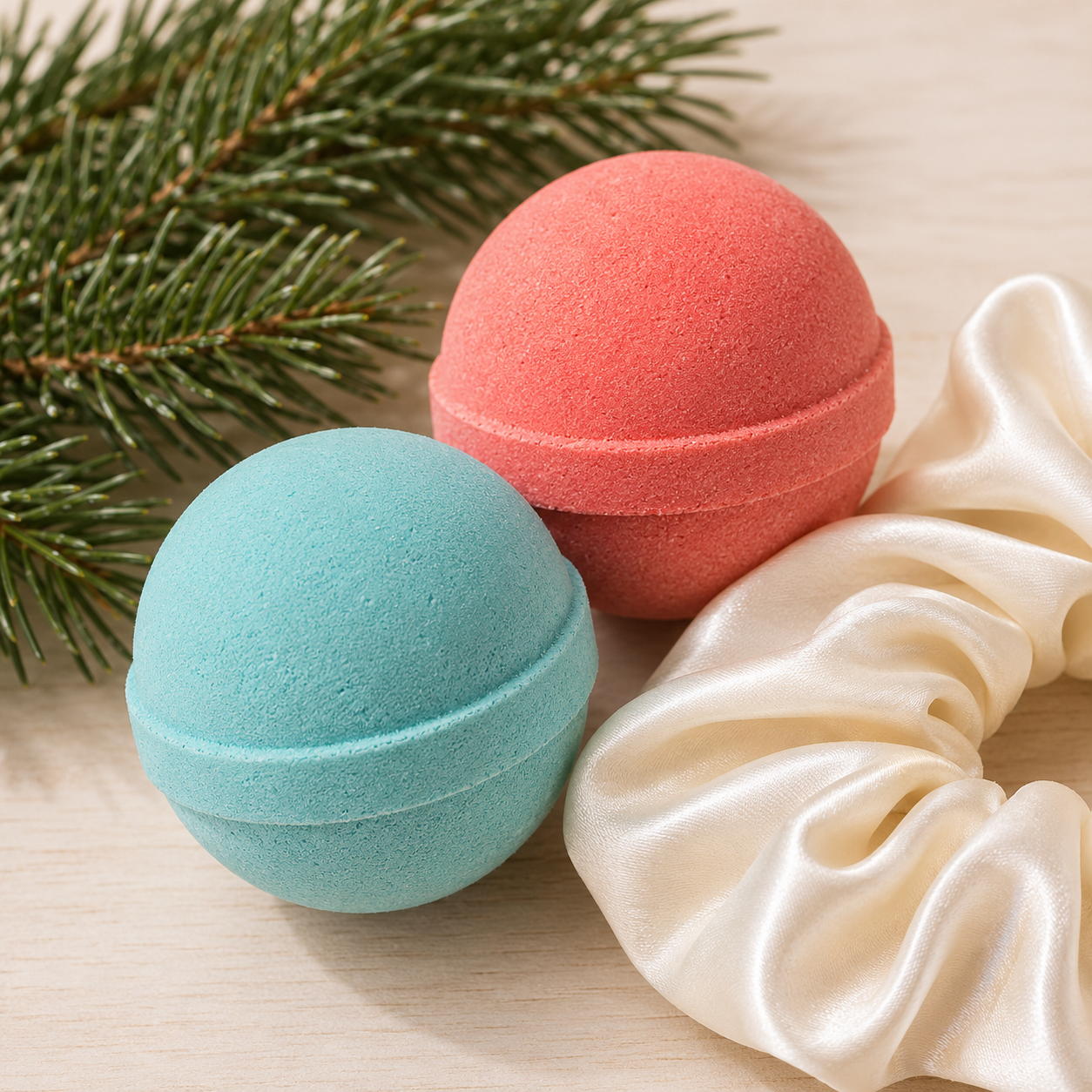 Christmas Bath Bomb Gift Set - Wreath Stocking Stuffer Box