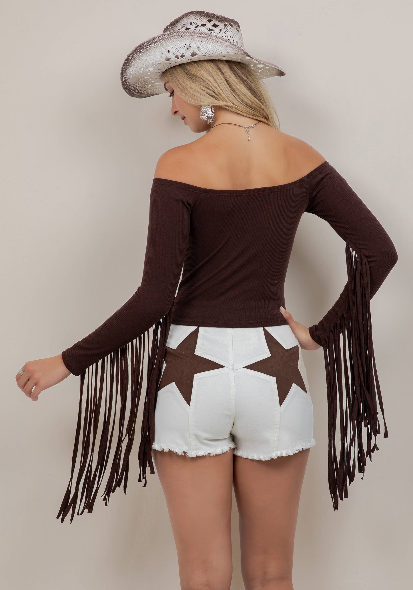 Off The Shoulder Fringe Top