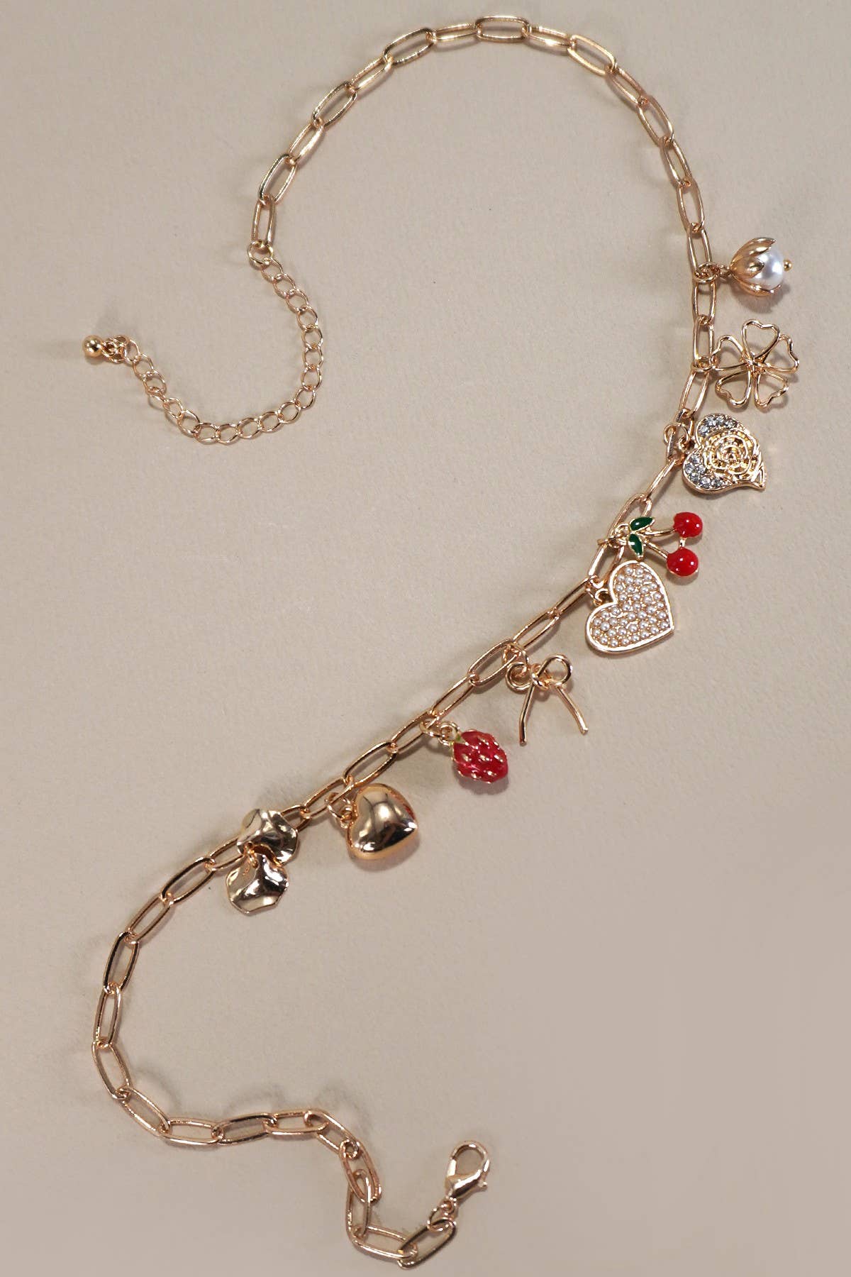 Cherry Multi Charm Necklace