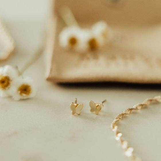 Butterfly Mini Studs: Gold