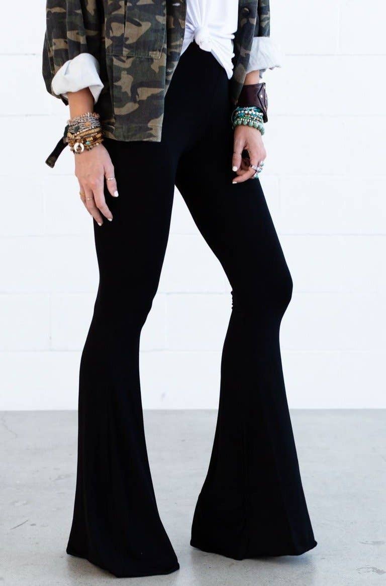 Cher Solid Raw Edge Flare Pant