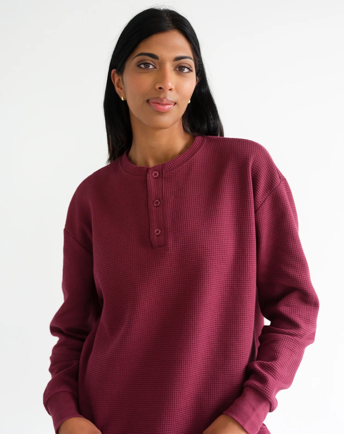 Waffle Button Long Sleeve