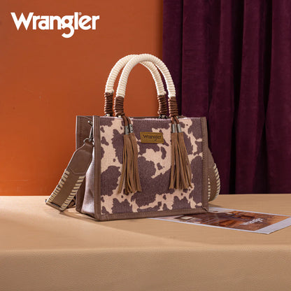 Wrangler Rope Detail Cow Print Crossbody