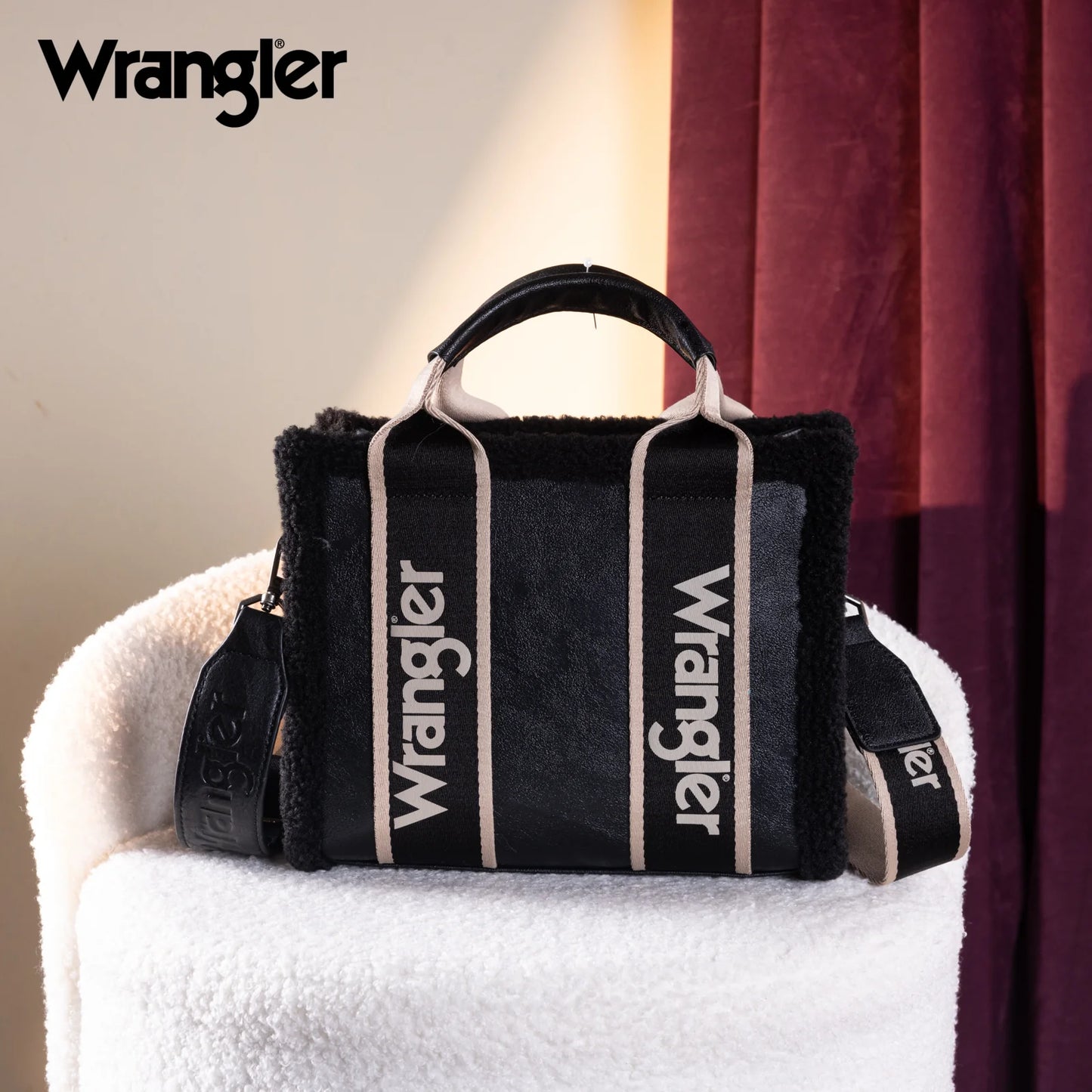 Wrangler Sherpa Small Canvas Tote