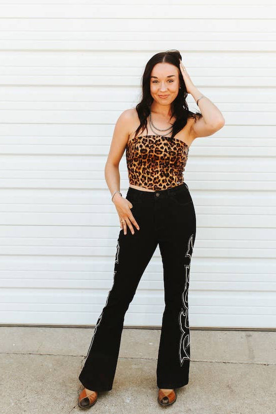 Boot Stitch Embroidery Jeans