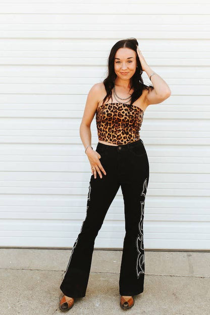 Boot Stitch Embroidery Jeans