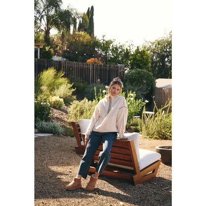 CABIN GINGHAM TRIM FLEECE HALF-ZIP PULLOVER