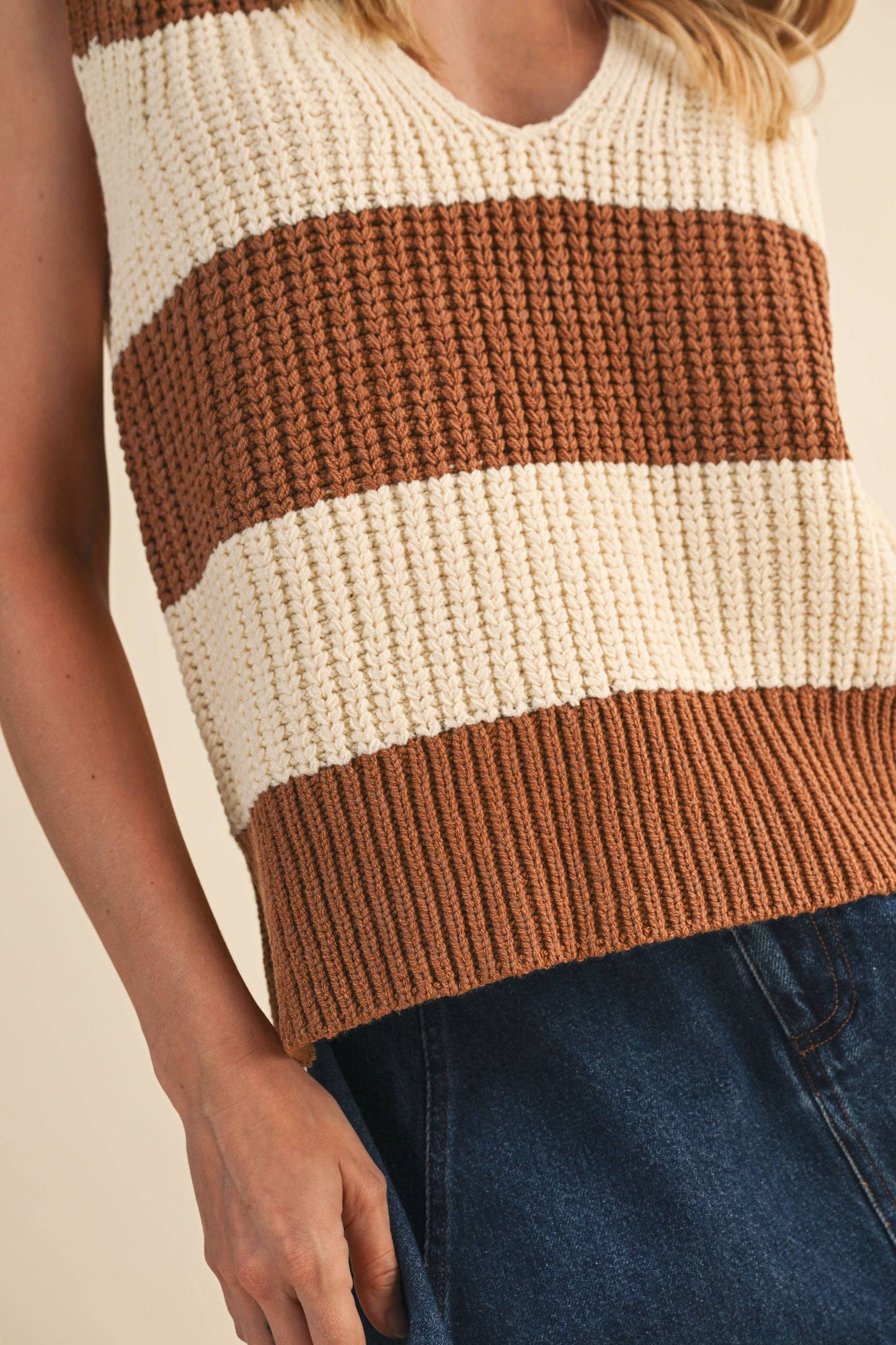 Striped Sweater Vest Top