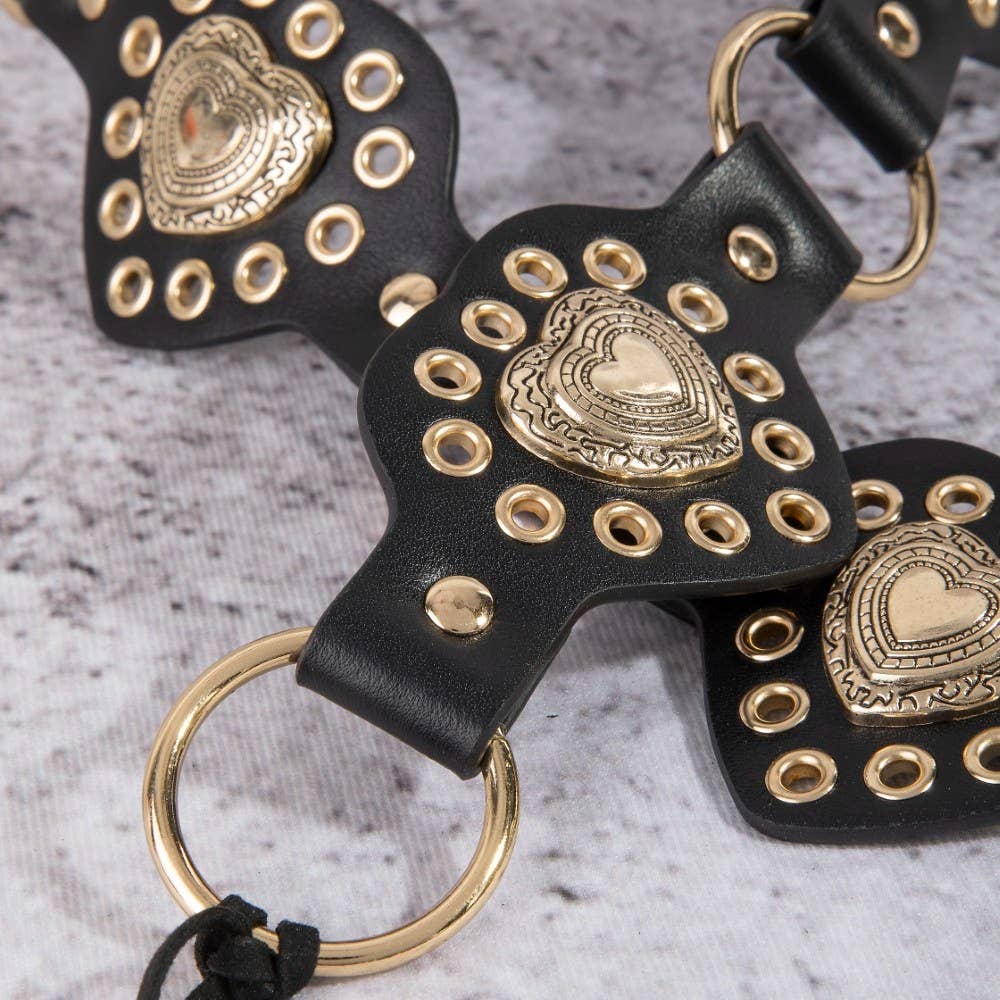 Heart Leather Chain Belt