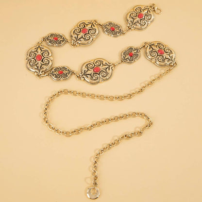 Ornate Western Concho Chain Belt