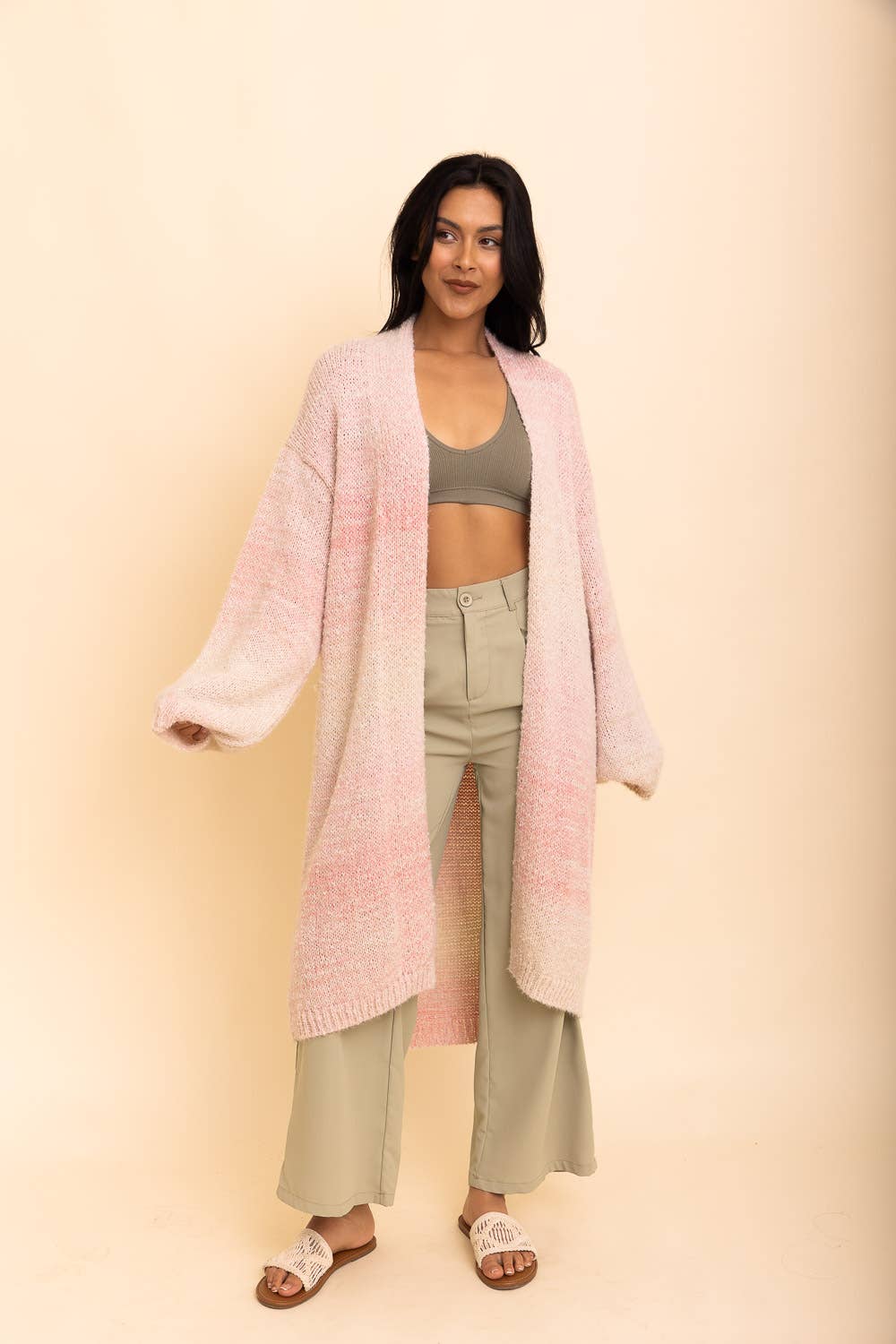 Soft Ombre Longline Cardigan