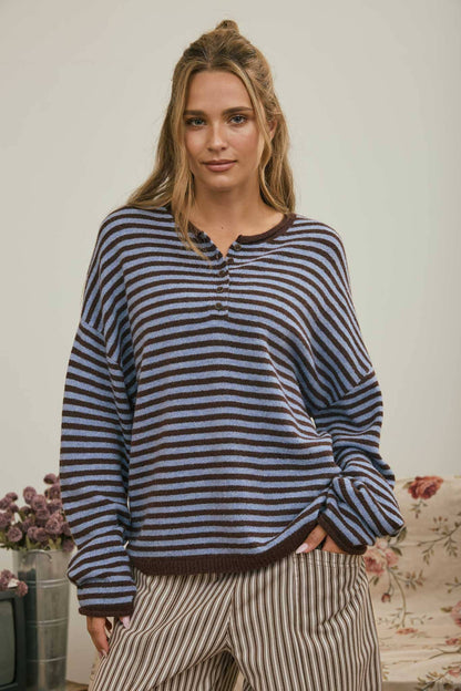 Henley Button Long Sleeve